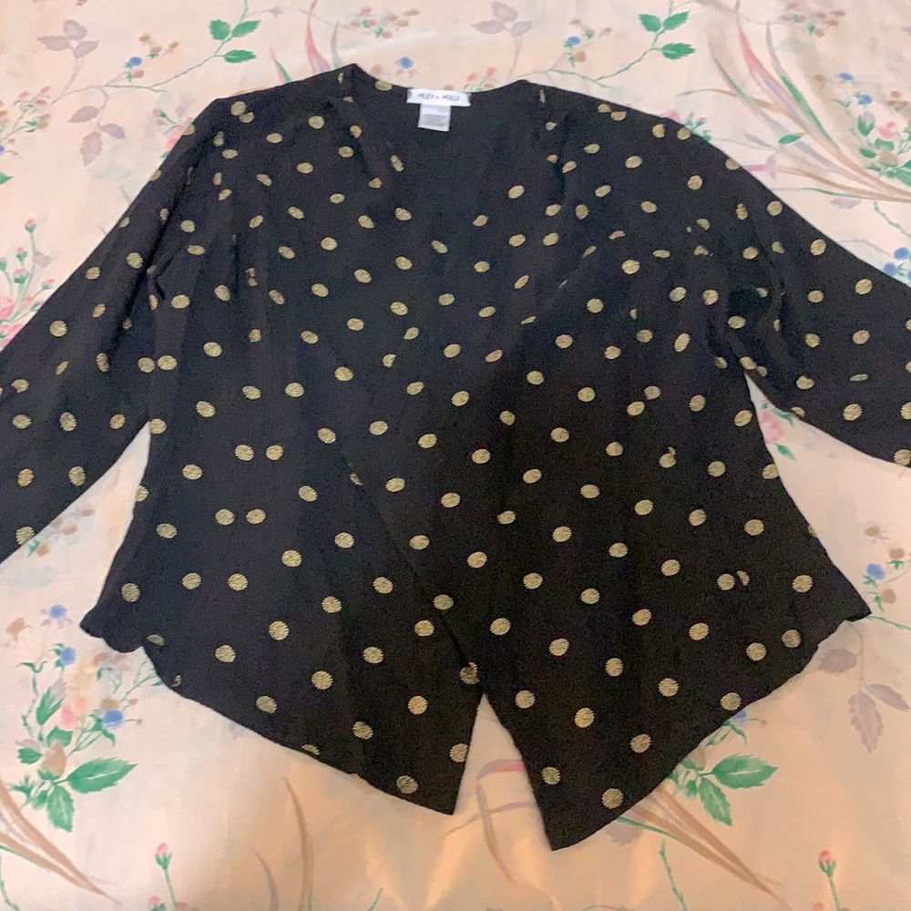 NWOT Black and Gold Polka Dot Cardigan
